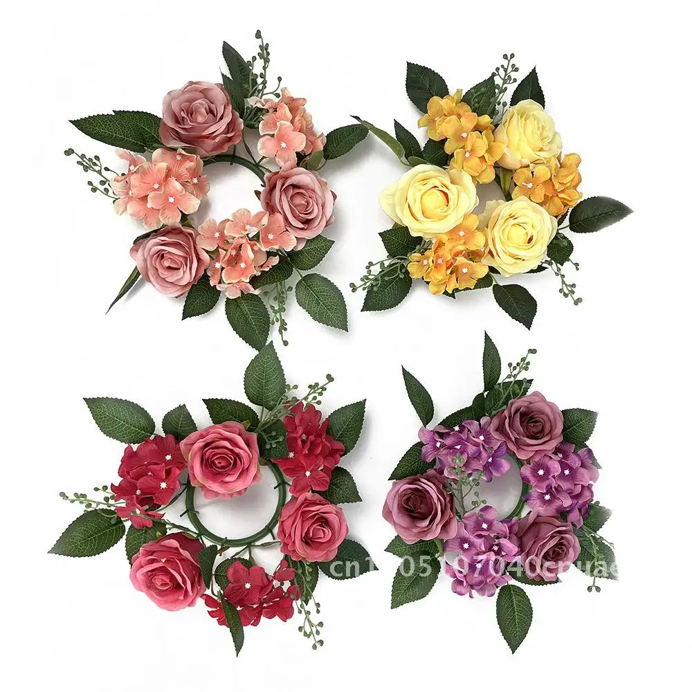 

New Easter wreath Christmas wreath candlestick wreath simulation rose wreath living room table decoration