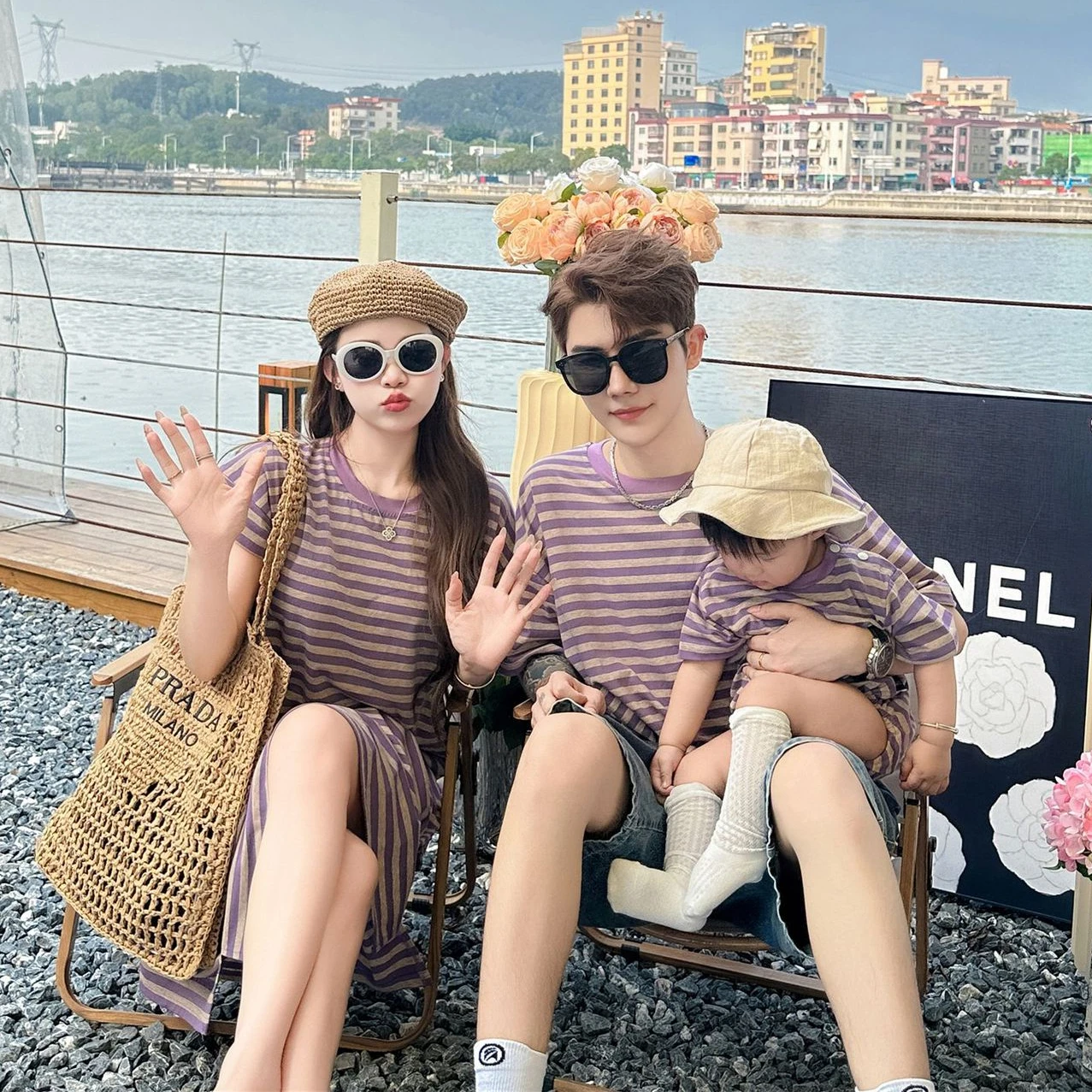 Family Summer Clothes Sister Brother Matching Twins Outfits Korean Mom Daughter Equal Dress Dad and Son Clothing Kids Boys Sets