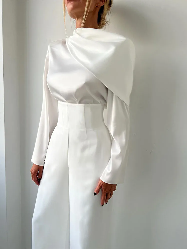 Tenue de transport droite Simple, couleur unie, costume de fête de tempérament élégant, haut et pantalon à col rond, ensemble 2 pièces, automne hiver 2025