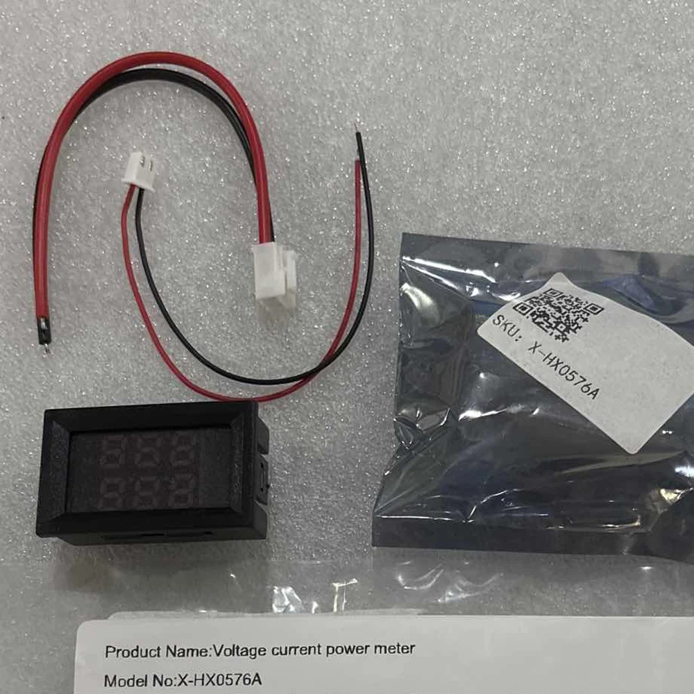 DC6-120V M6120 Digital Voltmeter Ammeter 10A Voltage Current Power Meter Tester with Dual LED Display and Connect Wires