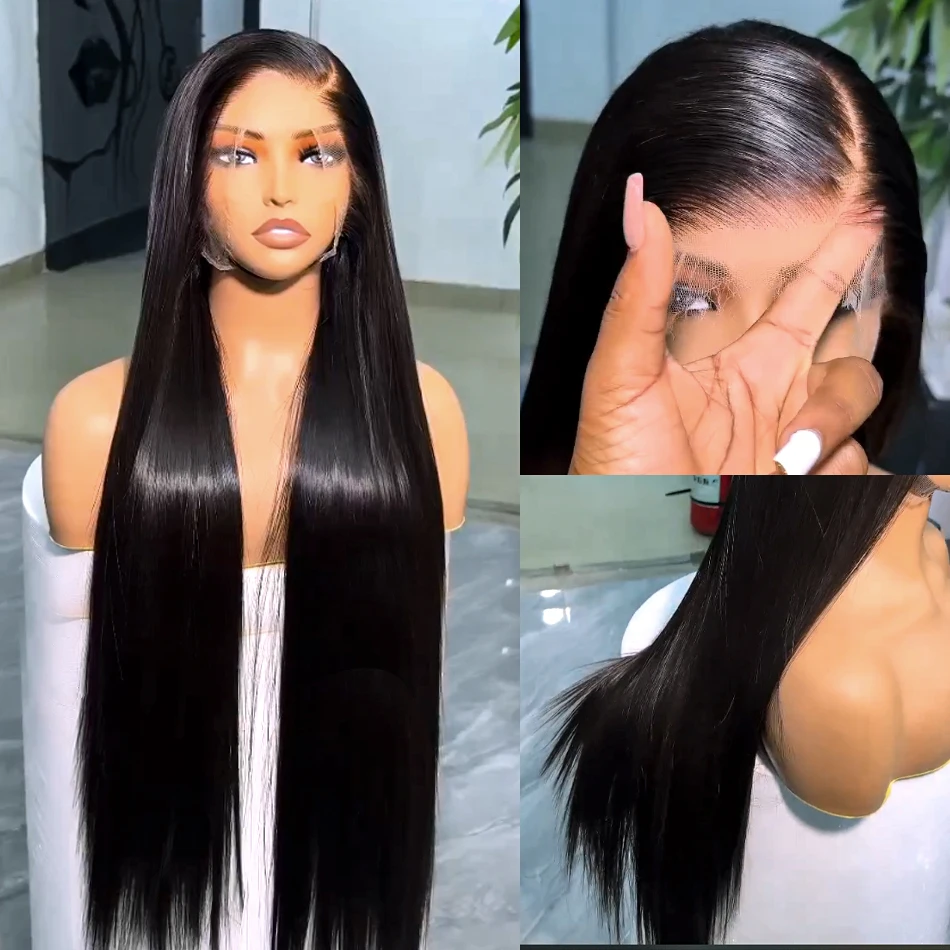 38 Inch Bone Straight Human Hair 13x4 Hd Lace Frontal Wig Brazilian 13x6 Lace Front Human Hair Wigs For Black Women Pre Plucked