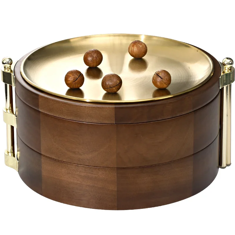 Three-layer dried fruit plate, nut storage box, household living room, tea table, and snack candy box. - view 5