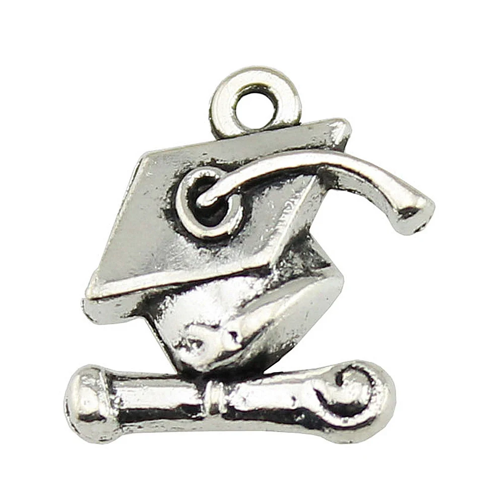 Phone Pendant Graduation Hat Bachelor Cap Charms Jewelry Materials 17x16mm 10pcs