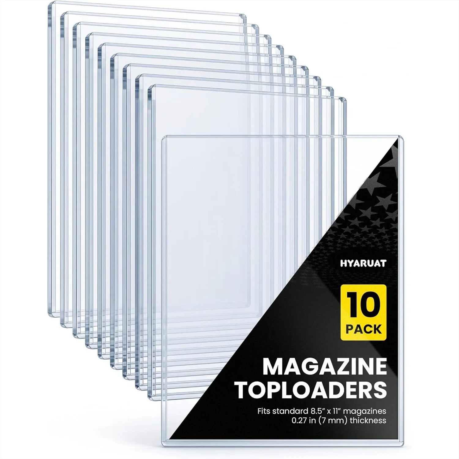 

Magazine Toploaders, 9x11.5 Top Loader Binder Protectors for Collectors, 7mm Thick Plastic Sleeves, 10 Pack