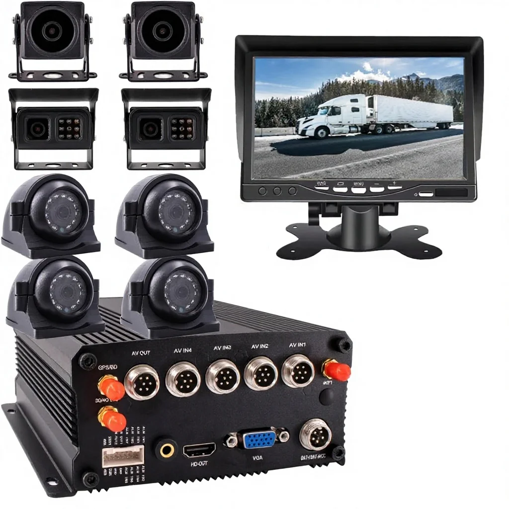 

JOINLGO J3-4GW 8-Channel Mobile DVR Backup Camera System 1080P AHD Remote Monitor for Vehicles (Car Truck/RV/Bus)-8 Waterproof