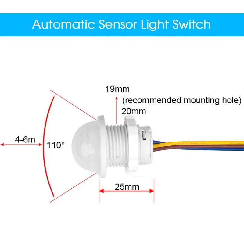 クローゼット用モーションセンサー,1個,110V,220V,赤外線センサー,自動検出