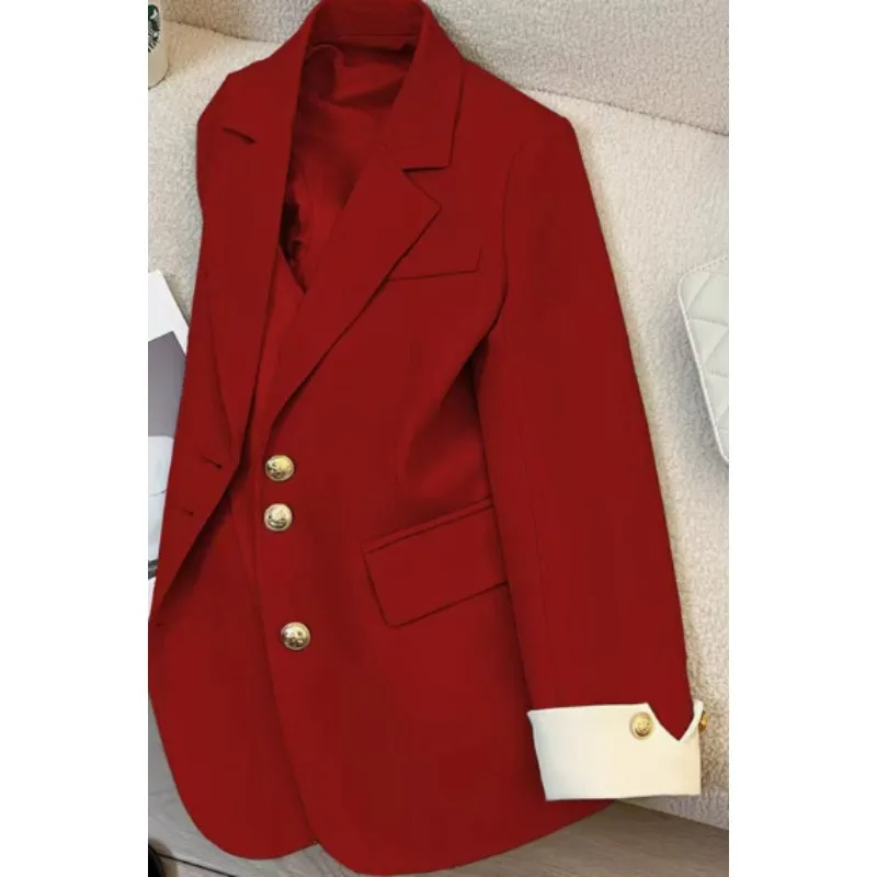 Spring New Fashion Women Casual Elegant Trendy Solid Color Single-breasted Long Sleeve Suit Blazers Female Clothes Coats Tops