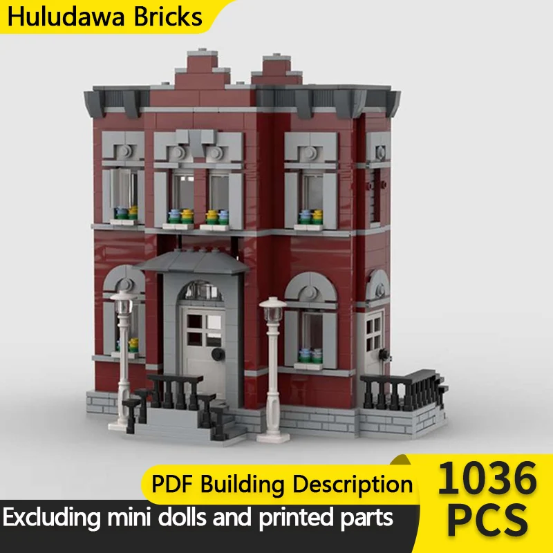 

City Street View Model MOC Building Bricks Town House Villa Modular Technology Children Holiday Gifts Assemble Toys Suit