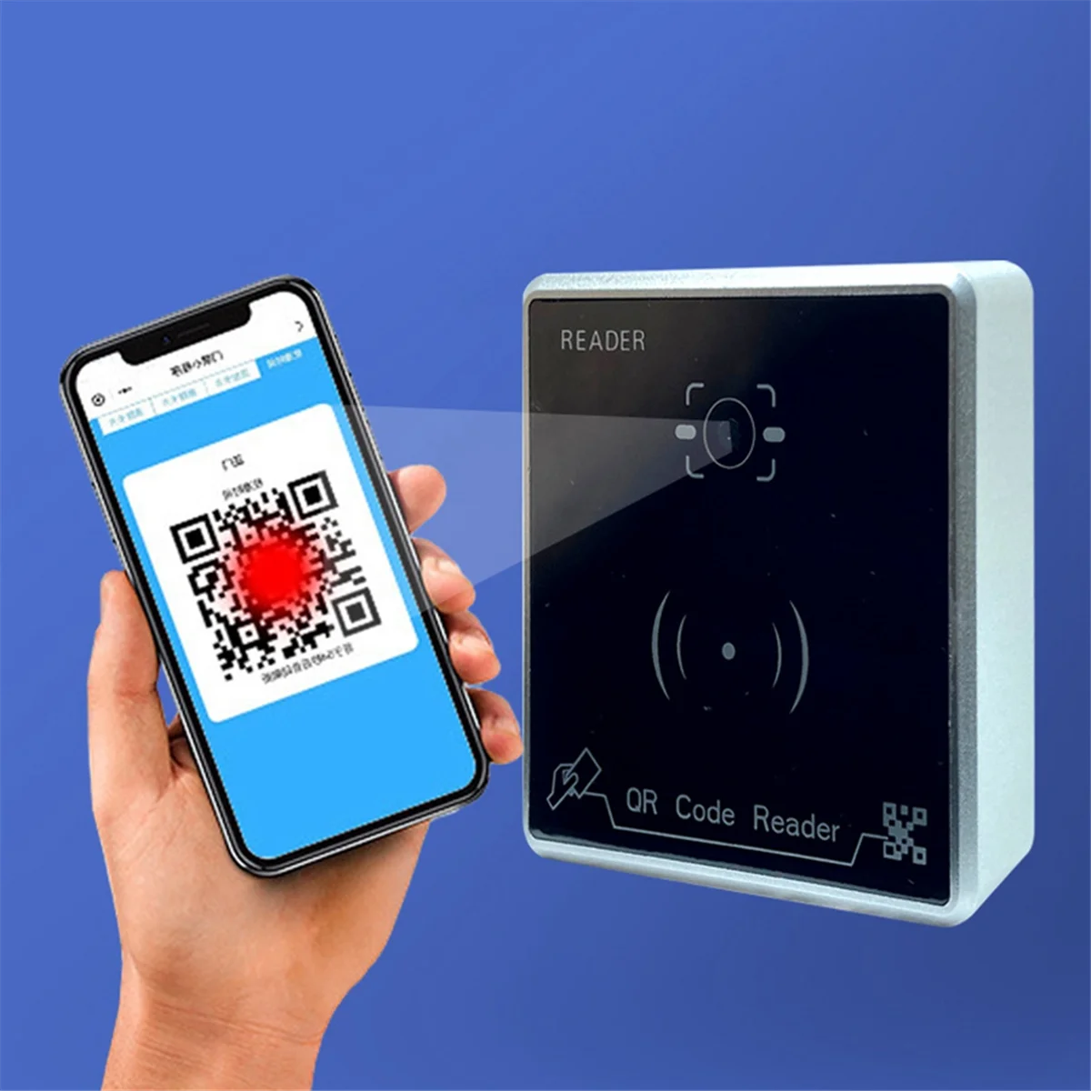 

Считыватель QR-кодов Водонепроницаемый считыватель RFID-карт Устройство считывания карт контроля доступа Wiegand 26/34/66BIT Поддержка выходов CPU/IC/M1 Card-ABPS