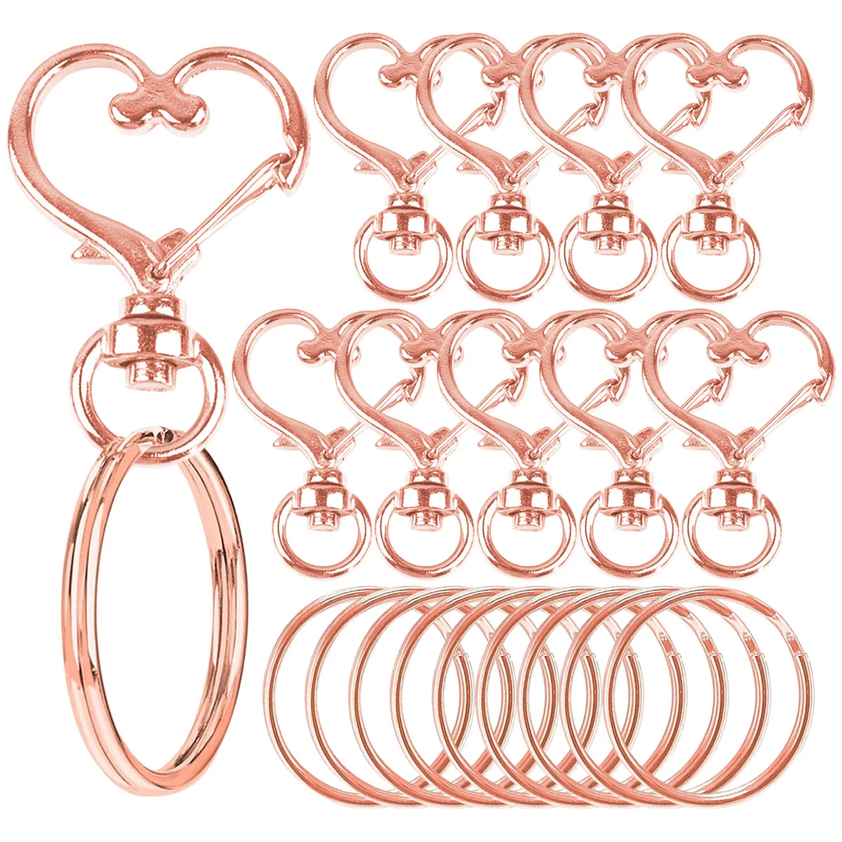 5/15/30 Set Heart Shaped Swivel Snap Hooks for DIY Craft