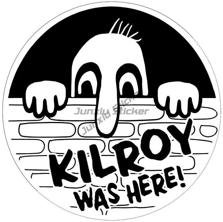 KILROY WAS HERE BUMPER Car Sticker Toolbox Lunch Box-Truck Bumper Helmet Phone Wall Window Decal  Docto