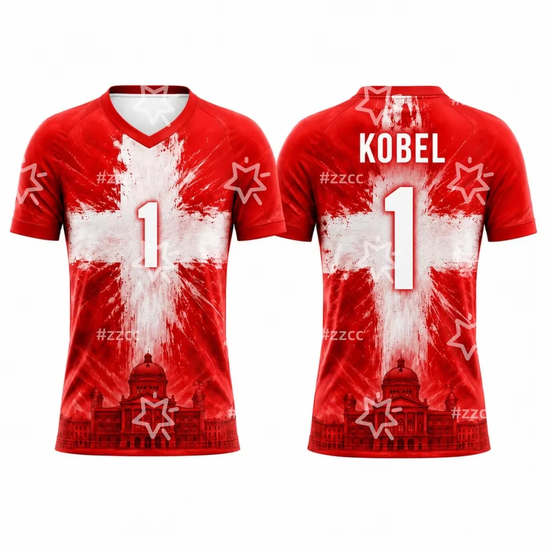 2026 Switzerland  Football Jersey Kobel Goalkeeper Jersey Summer Sports Men's T-Shirt Kid's Woman's Clothing ﻿