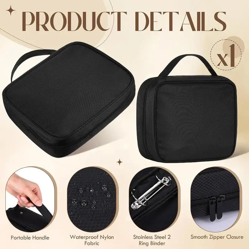 Portable Jewelry Organizer with Removable Clear Pockets Mini Lightweight Storage Case for Travel Business Trip