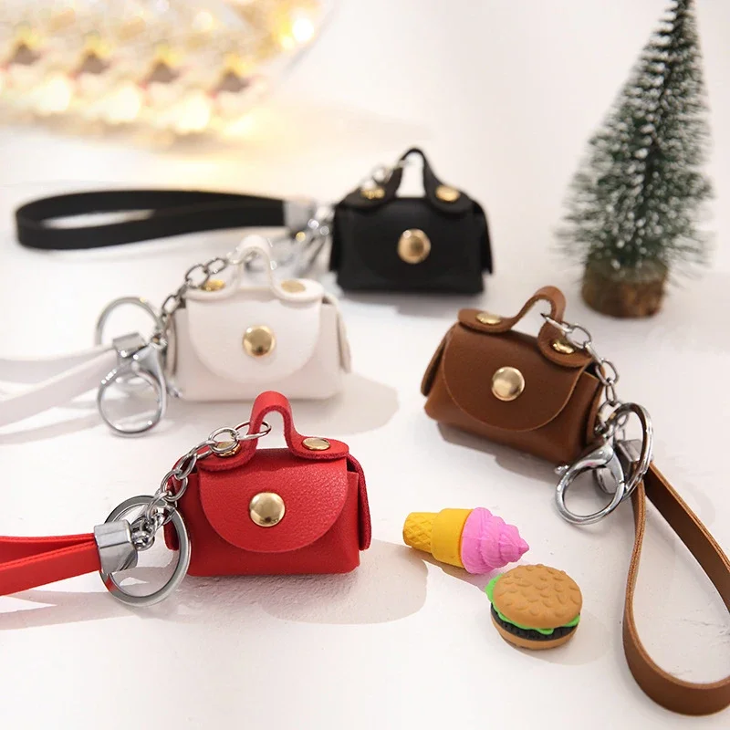 Kawaii Cute Coin Purse Women\'s Bags Soft Leather Housekeeper Keychain Coin Wallet Pouch Mini Portable Storage Bag Earphone Box