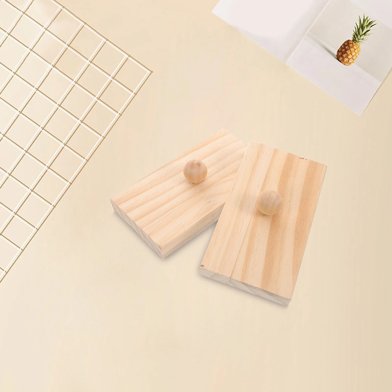 

1Pair Wooden Sand Block Instrument Percussion Musical Educational Rhythm Castanets for Early Learning and Hand