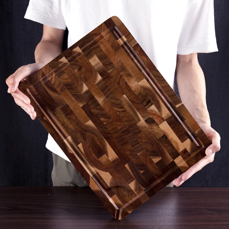 Acacia Wood End Grain Chopping Blocks Wooden Cutting Board Organic Cheese Butcher Board Square Kitchen Natural Cooking Boards