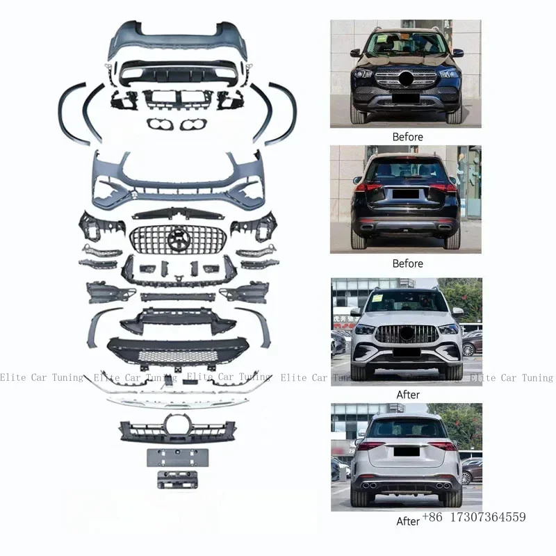 

Комплект для переоборудования кузова автомобиля W167 GLE 2019-2023 в GLE53 2024 года: передний и задний бамперы