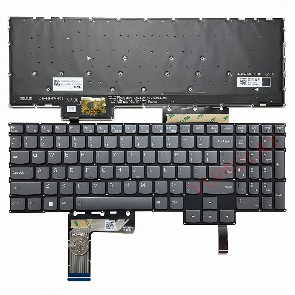 Podświetlana klawiatura US/Russian RGB dla Lenovo Legion LOQ 15ARP9 15AHP9 15IAX9 15IRX9 15IAX9I NSK-6AB4BC PH5CYXRGBG-3T