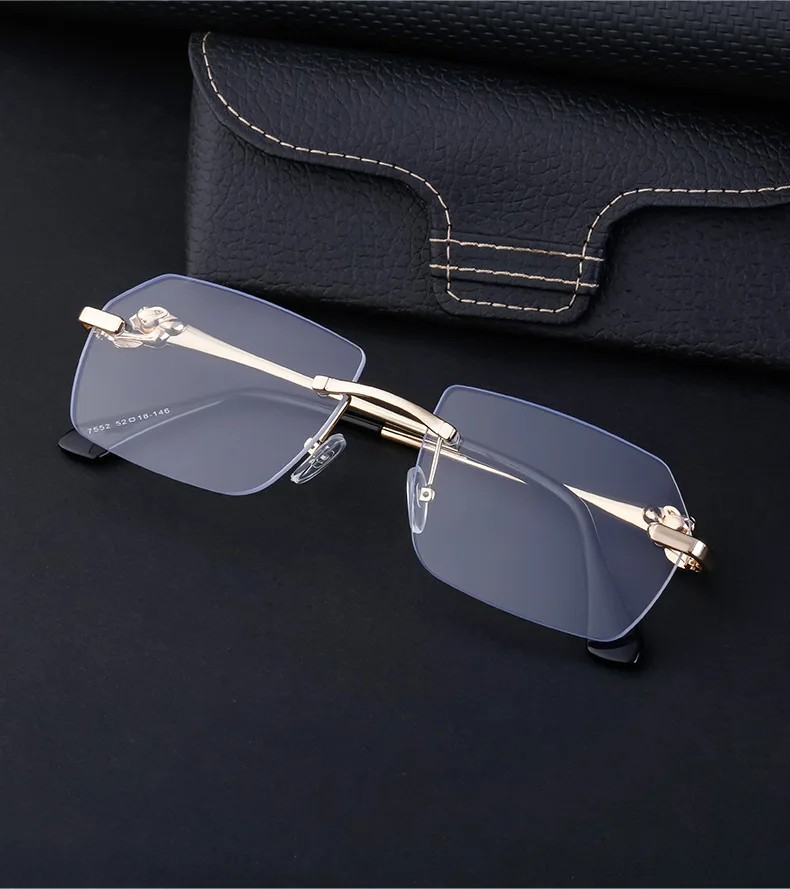 Hbk steampunk randlose Sonnenbrille Männer neue Vintage Geparden kopf legierung rahmen los für Mann Frauen Luxus fahren Sonnenbrille – Detail 5