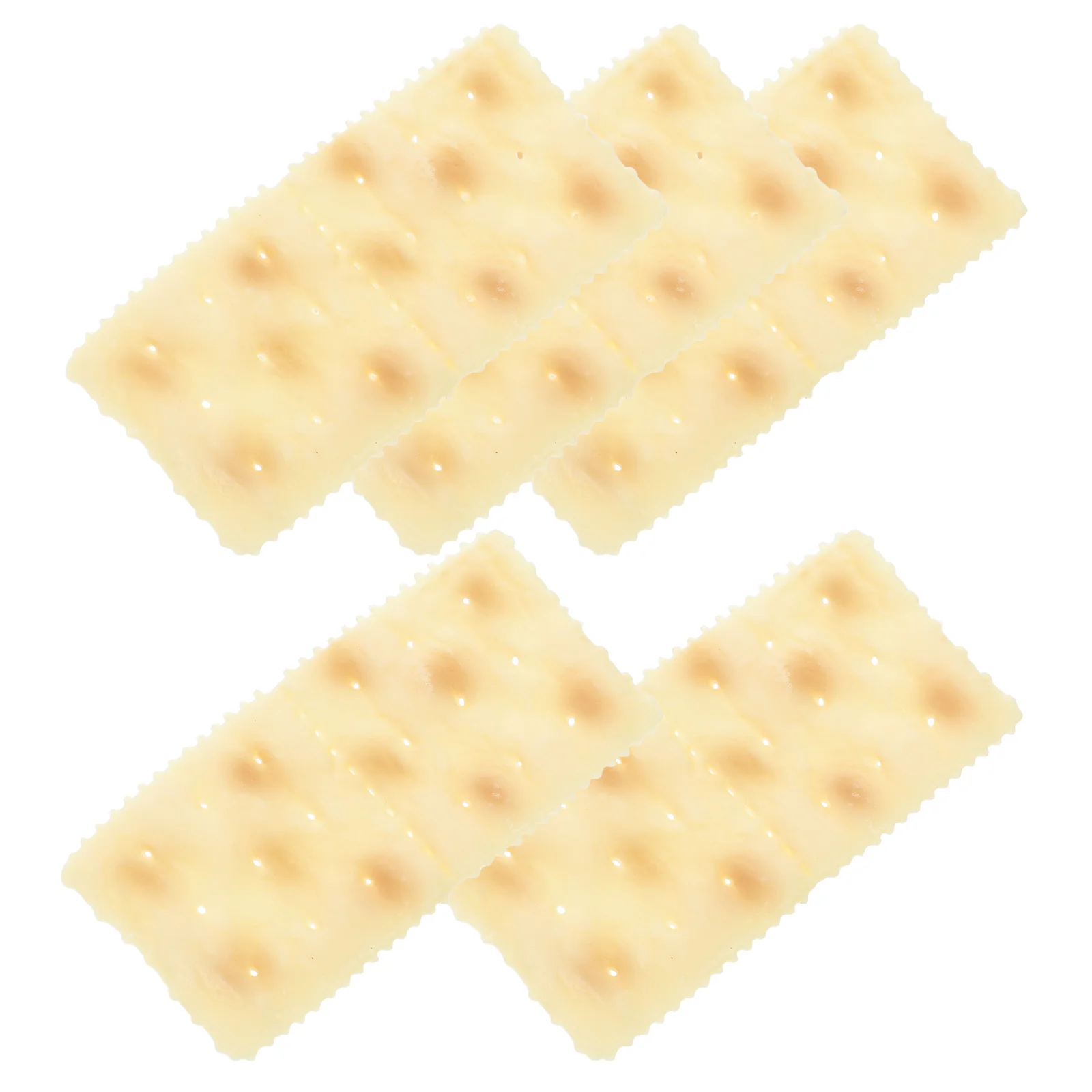 

5 Pcs Imitation Soda Crackers Biscuits Mini Kitchen Props Toy Simulation Decor Pvc Food Dessert Artificial Decorative