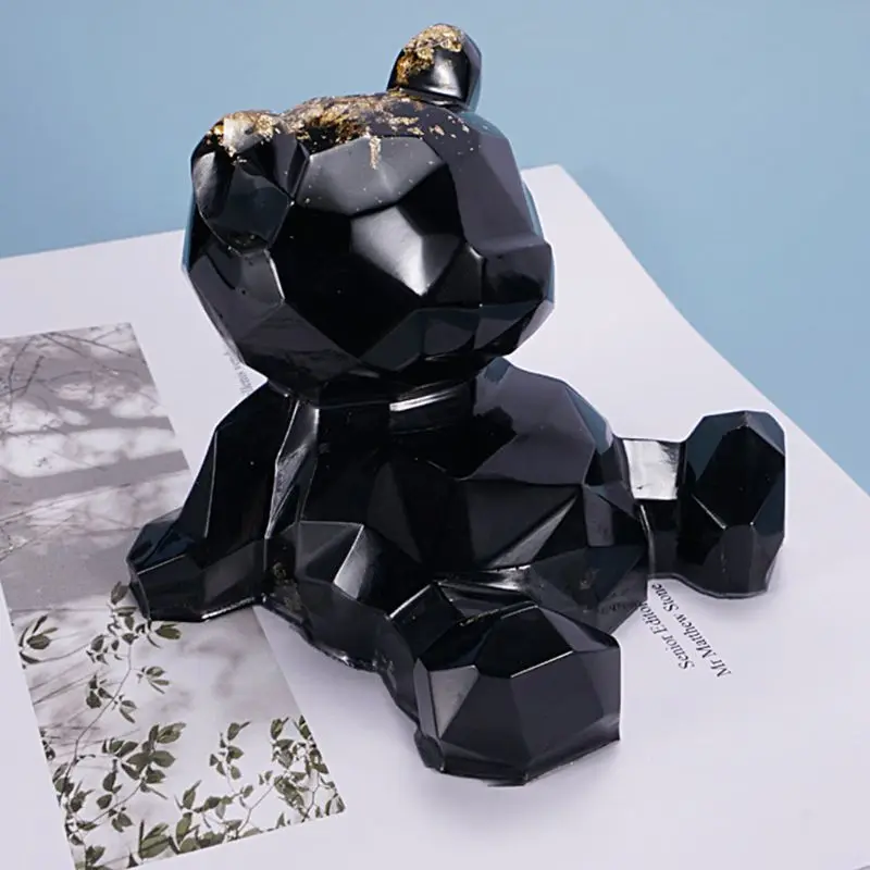 Новая DIY смоланая кристаллическая эпоксидная форма, мультяшный 3D медведь в форме держателя телефона, силиконовая форма