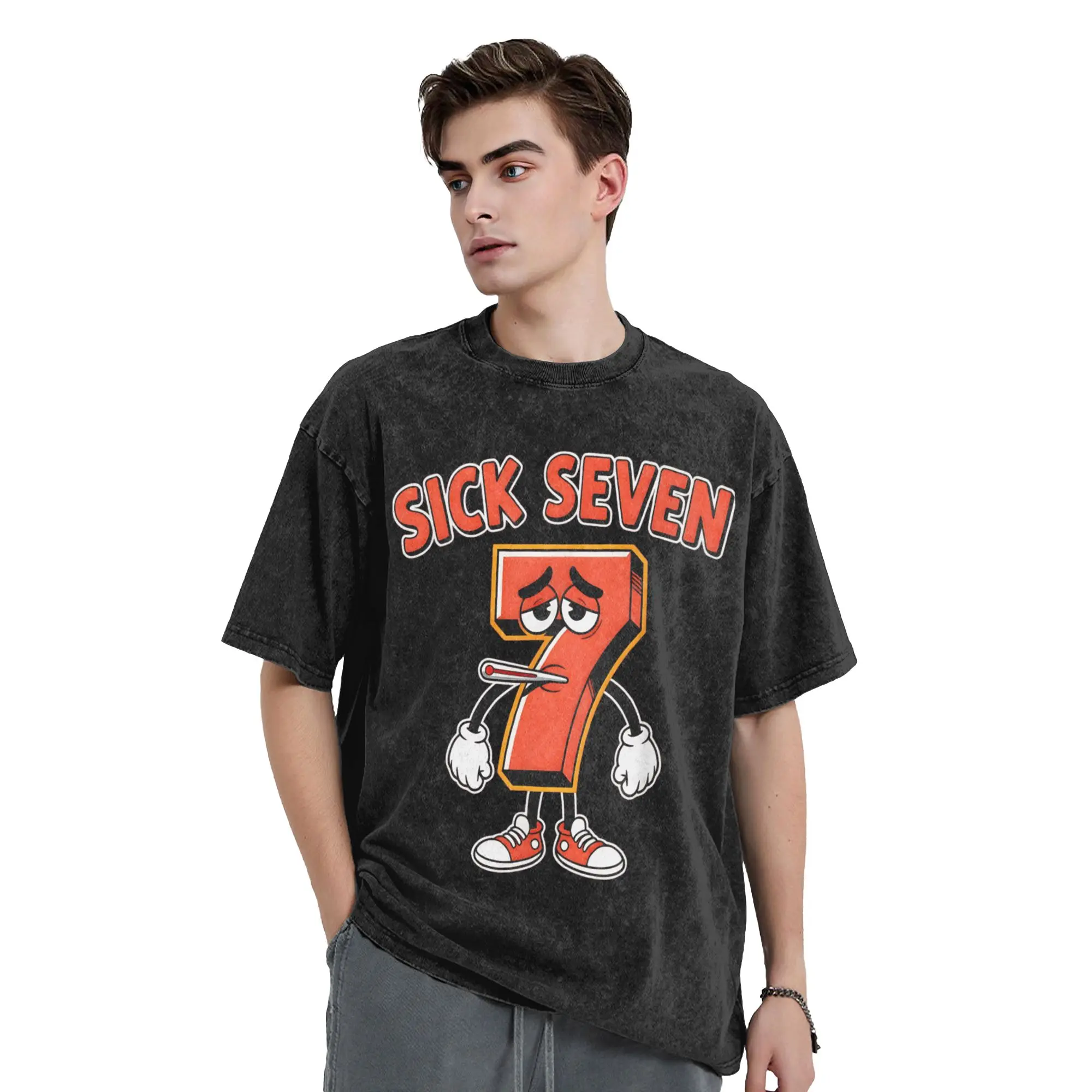 Disfraz de Halloween Sick Seven 67 para hombre, camisetas divertidas con diseño de juego de palabras, camisetas Vintage de verano, camiseta informal Hippie con cuello redondo