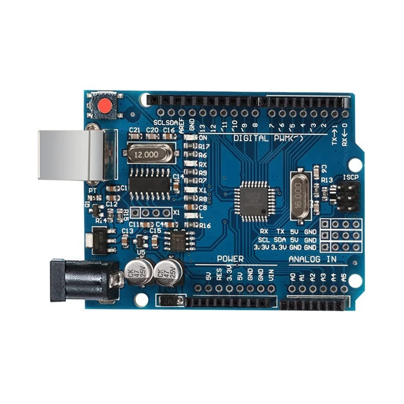 Módulo de placa de desarrollo MCU de placa base UNO R3 con Cable USB y Chip 328P de cabezal de Pin recto de 2,54 Mm