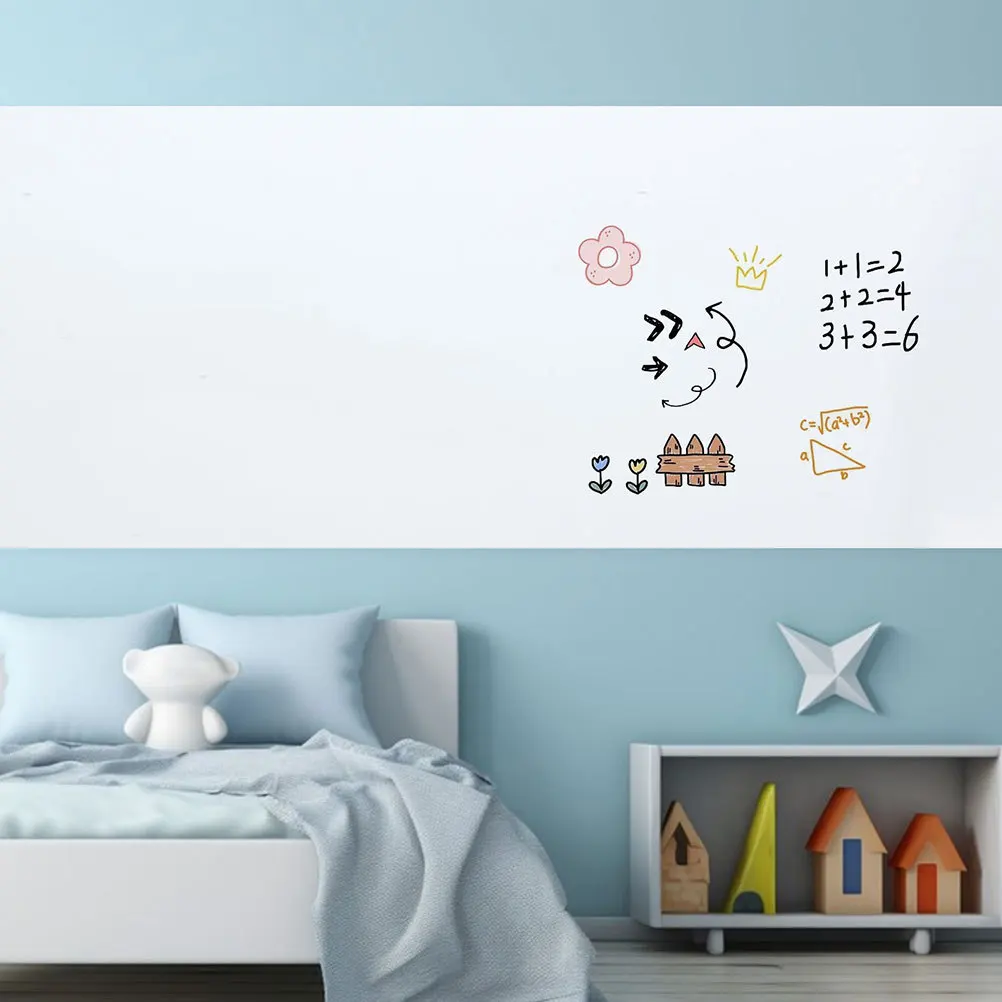 1 Set Adesivo per lavagna statica Foglio cancellabile a secco per porta da parete Frigo Superfici lisce Camera Aula Home Office Riutilizzabile