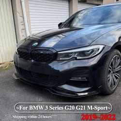 3Pcs Front Bumper Lip Splitter Spoiler Diffuser Guard For BMW G20 G21 M-Sport 320i 330i M340i xDrive 2019-2022 Bodykits Tuning