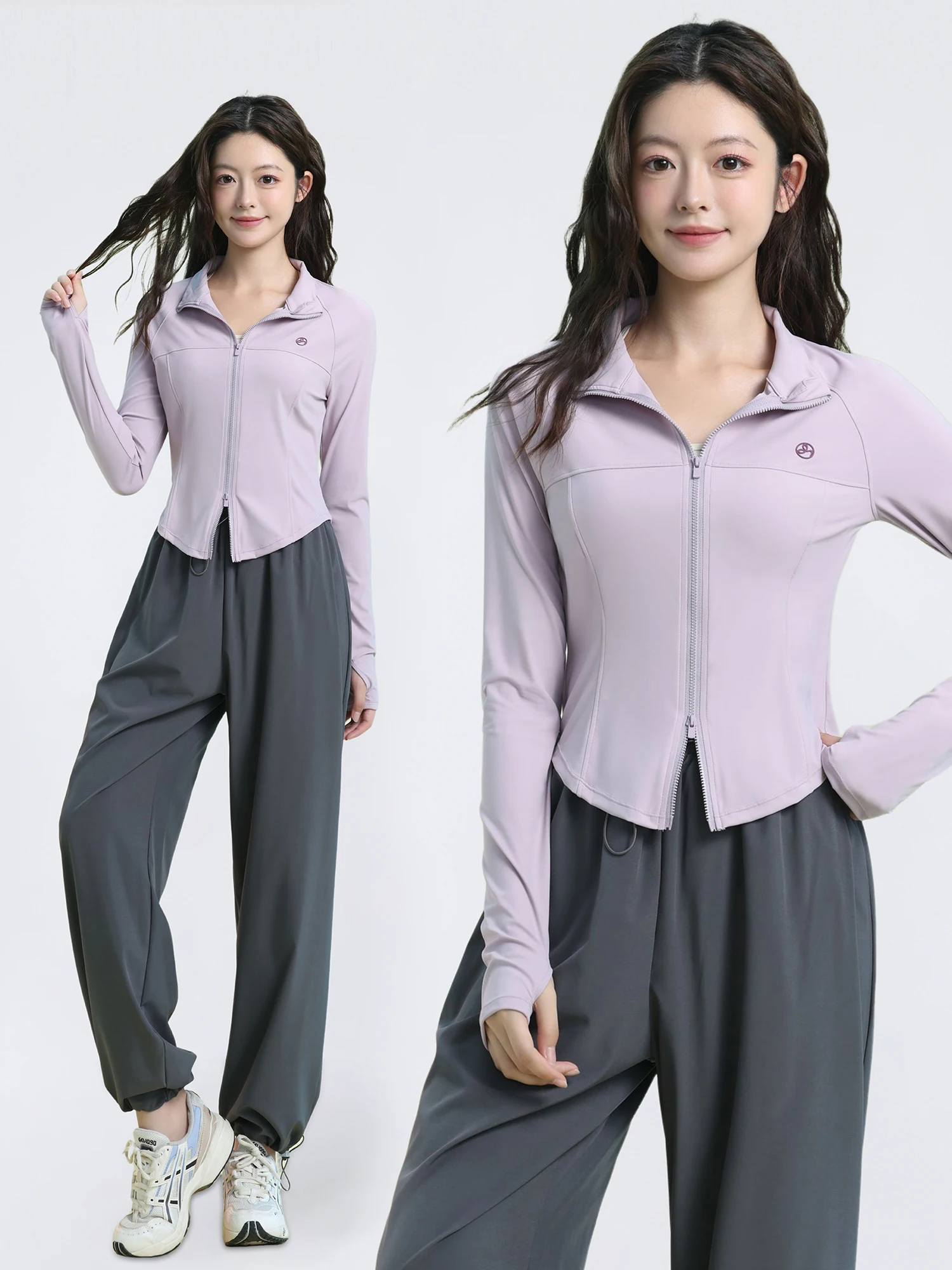 Conjunto de traje de escalada de otoño para mujer, ropa deportiva holgada larga de bádminton, deporte Qui Dry, ropa de entrenamiento de Fitn, ropa deportiva informal de dos piezas