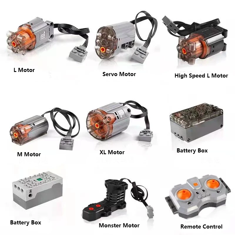 Cada/mouldkind piezas de funciones de potencia de Motor técnico aplicación remota Control caja de batería Servo/XL/L/M motor bloques de construcción de coche ladrillo