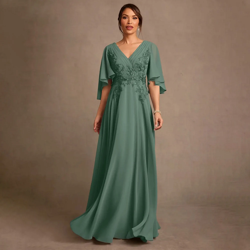

Mother Of Bride Dresses Wedding Mother Of The Bride Dress Mother Dress Chiffon Appliqué Pleated Elegant Maternity Mother Dress