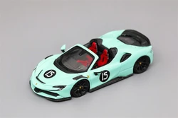 U2 1:64 SF90 Spider Novitec Baby Blue Resin Model Car