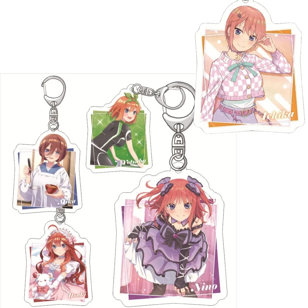 Anime The Quintessential Quintuplets Acrylic keychain Nakano Sanjiu a flower two is four leaves May love pendant Fans gifts 6CM