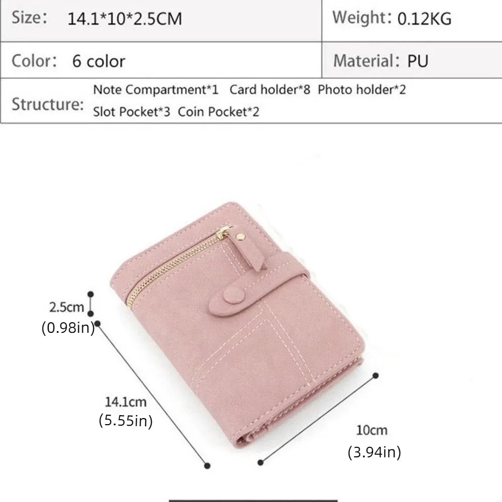Portefeuilles courts pliants pour femmes, imperméable, couleur unie, sac pour cartes, Style coréen, fente multi-cartes, porte-monnaie en cuir PU, voyage
