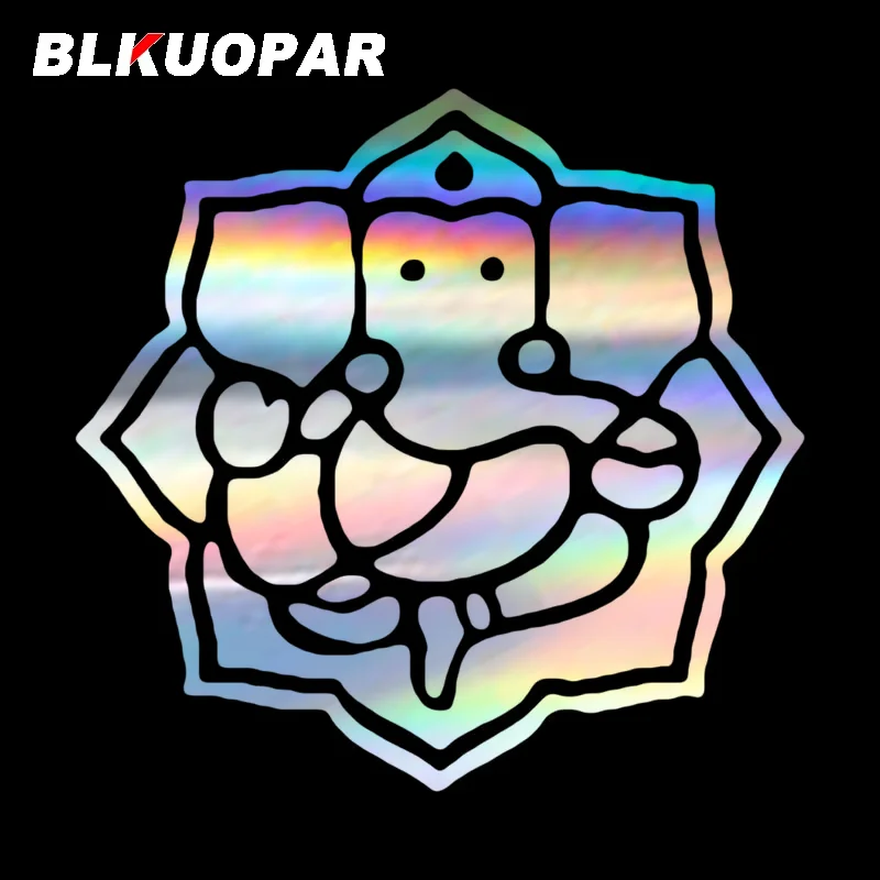 

BLKUOPAR Animal Pattern Siller Elephant Head God Religious Totem Printing Faith Laser Decal Graphics Laptop Rv Car Stickers
