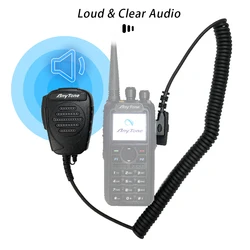 AnyTone Speaker Microphone fit for AT-D878UV AT-D878UVplus AT-D878UVii plus AT-D868UV Portable Walkie Talkie K plug MIC