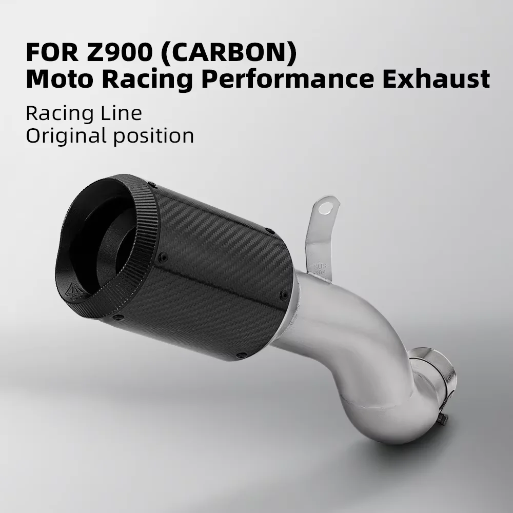 

Для Kawasaki Z900 мотоциклетный глушитель из углеродного волокна, средняя хвостовая труба, гоночная линия, подключение оригинального положения