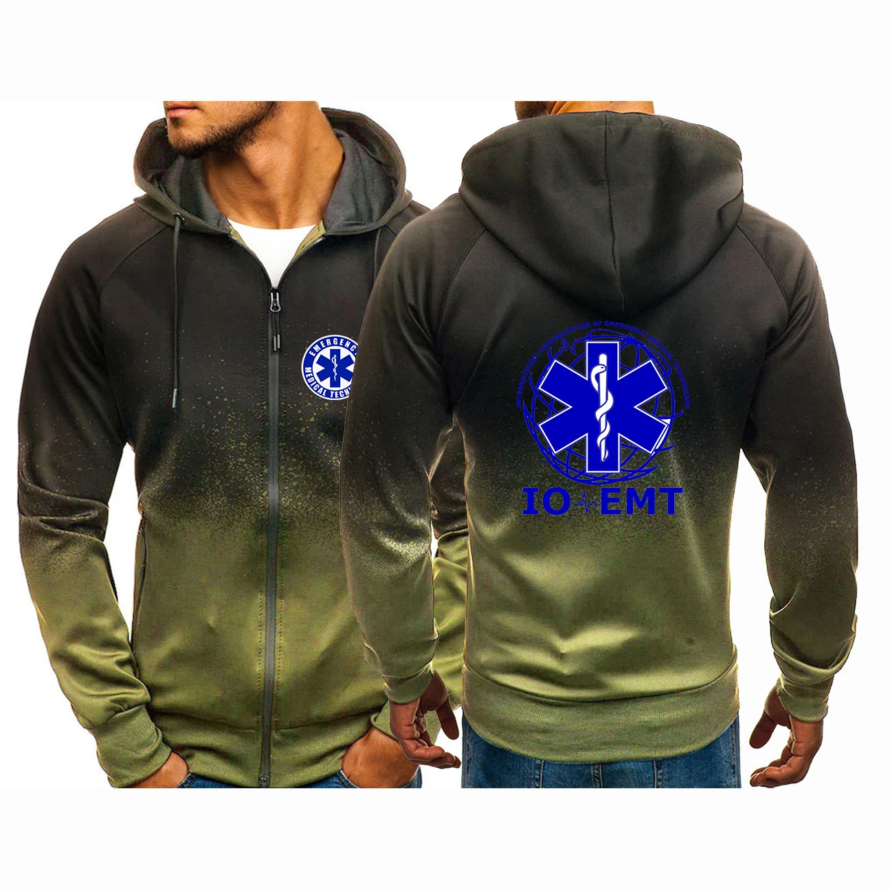 EMT Paramedic Emergency Medical 2023 Men's Jacket Printing Casual Harajuku Gradient color Coat Sweatshirts Zipper Hoodies Tops