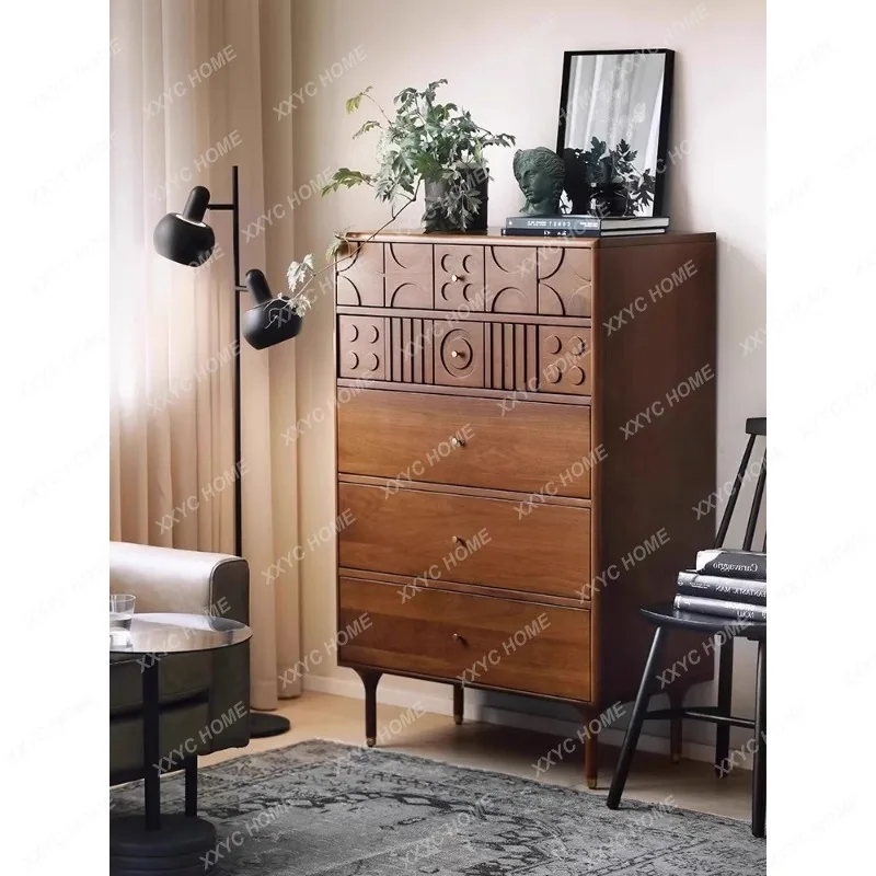 

Retro Solid Wood Chest of Drawers Bedroom Living Room Storage Locker