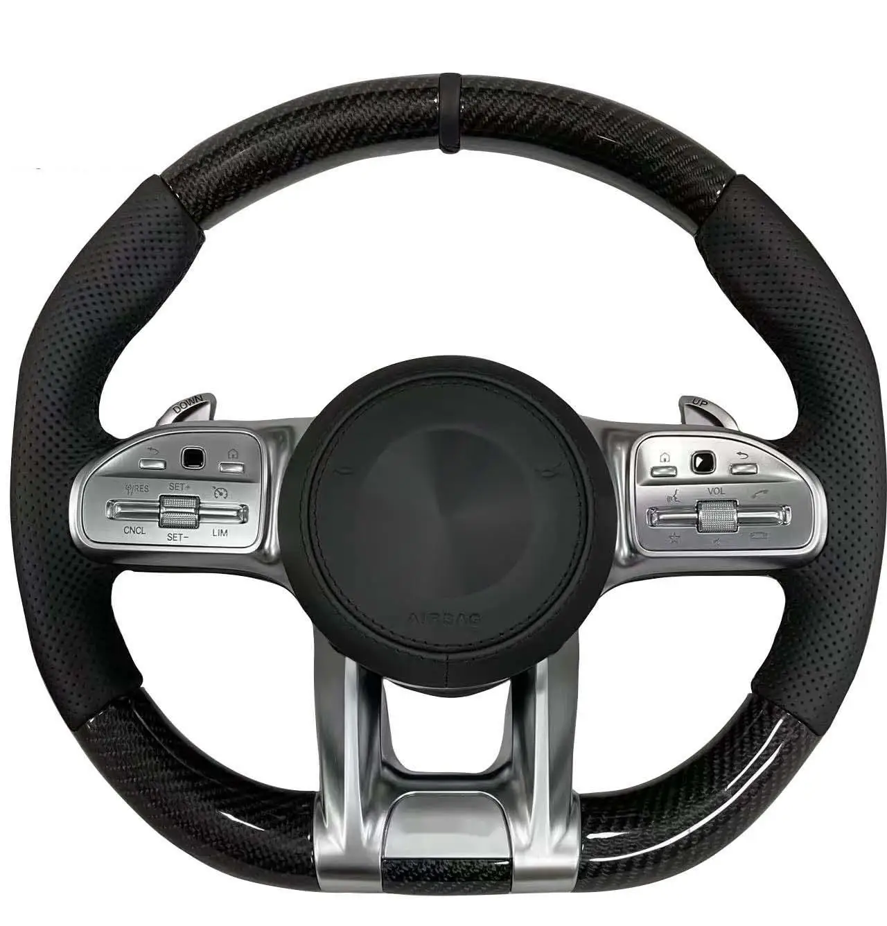 Car Steering Wheel For Mercedes Benz W176 W213 W205 W253 C220 C257 Cl E C Cls Cla Gla Gle Class Amg 2016 To 2019 Carbon Fiber