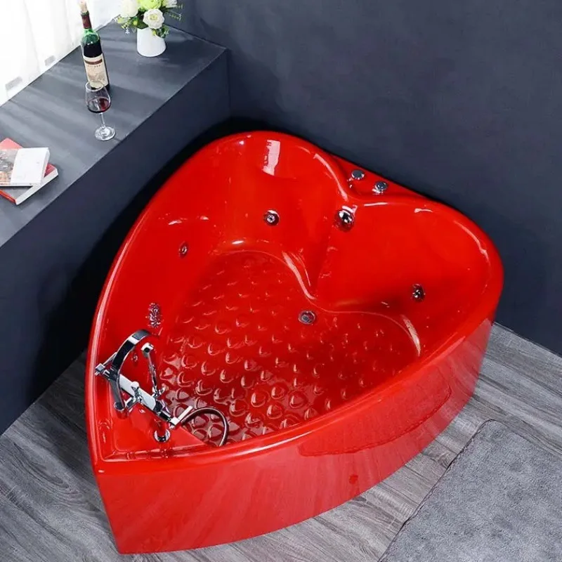 

Acrylic heart-shaped double bathtub Home surfing Jacuzzi Hotel Inn B & B Couple freestanding bathtub