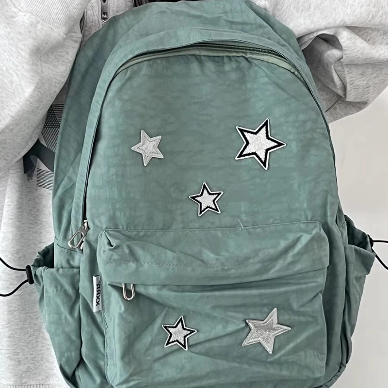 Korean Women Fashion Simple Star Laptop Bags All Match Y2k Trendy Casual Schoolbags High-capacity Vintage Backpacks for Students