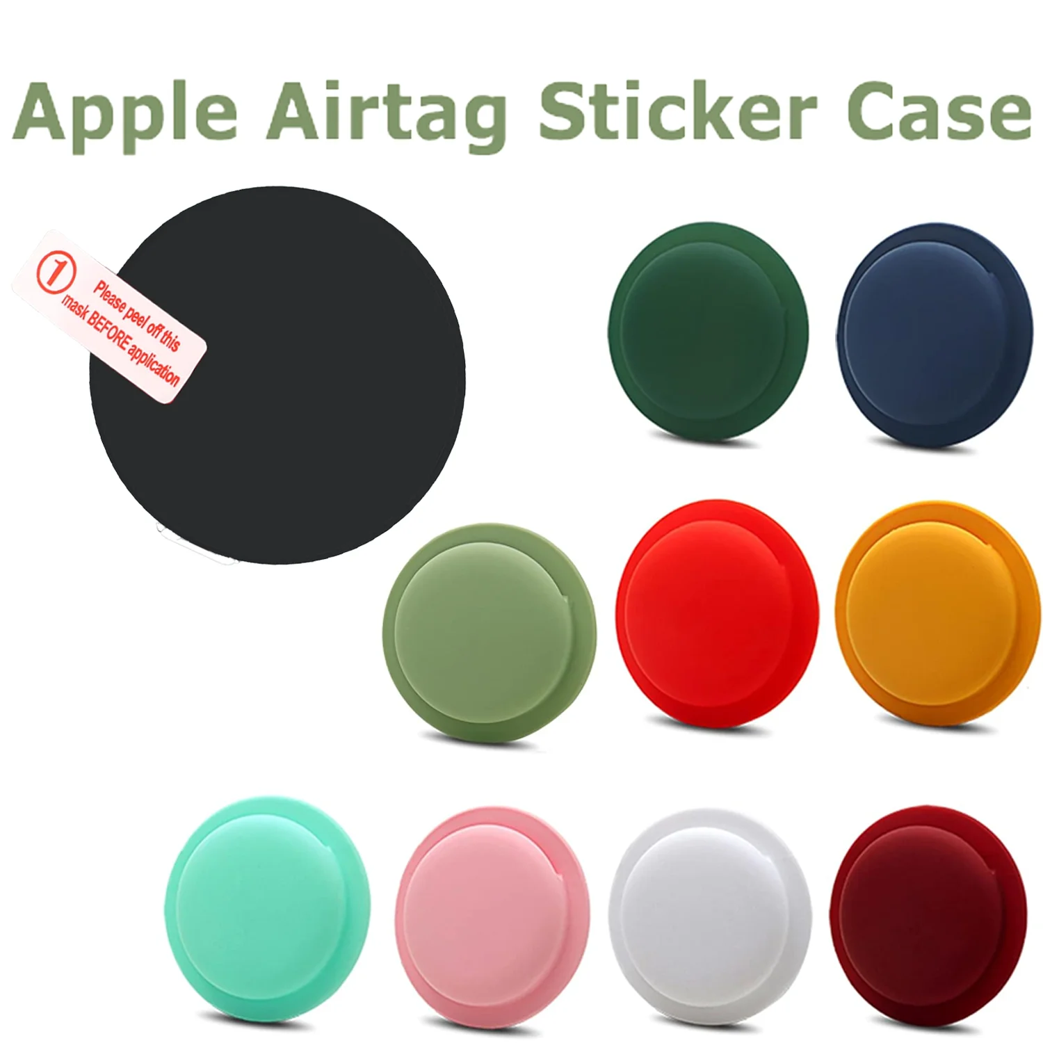 

For Apple AirTag Anti-Lost Scratch Resistant Stick on Adhesive Case Air Tag 2021 1st Gen,Skin-Friendly Silicone Protective Cover