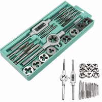 Hardware Tools Kit Tap and Die Set Metric System Screw Tap Die Fine Thread Alloy Steel Tapping Drift Holder Tap & Die Wrench