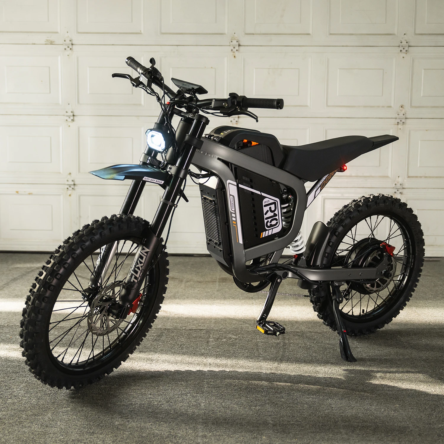 2026 New R19 Electric Dirt Bike 72V 40AH Rear Hub Motor Hydraulic Brakes 9000W Powerful Off-Road City Bike