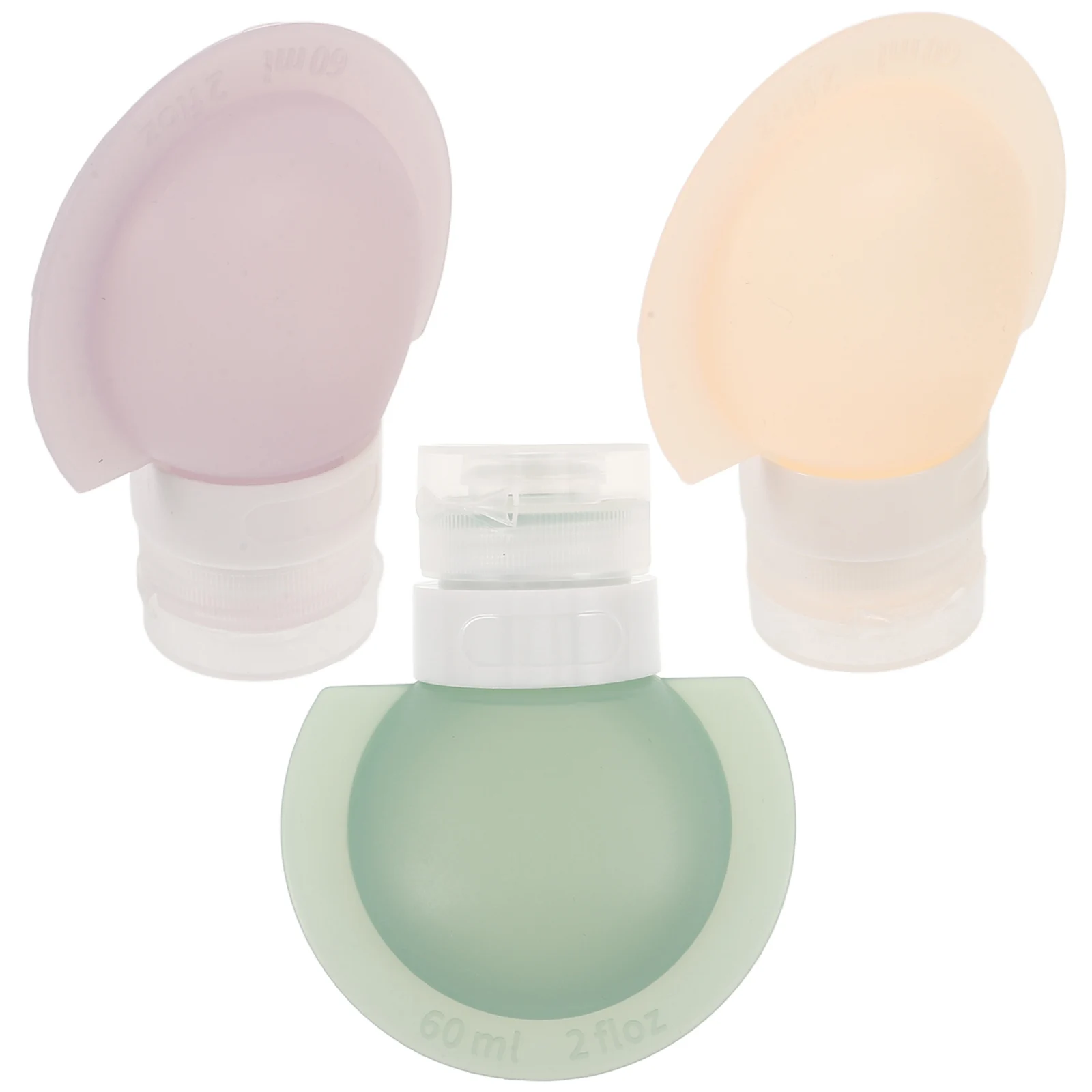 

3pcs Silicone Bottles Leak-Proof Refillable Toiletry Containers Durable Shampoo Squeeze Soap Containers for Travel Essentials