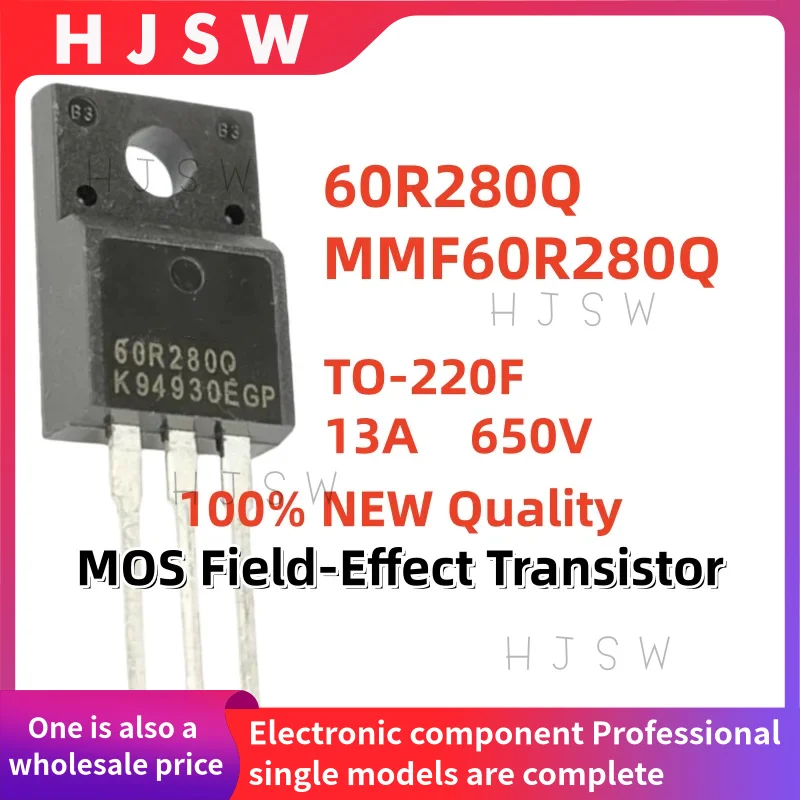 10/20/30PCS 100% Brand New and Quality MMF60R280Q MMF60R280QTH 60R280Q 60R280 TO-220F 13A 650V MOS Field-Effect Transistor