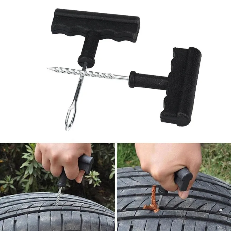 A Set of Hot Sale Car Tubeless Tyre Tire Puncture Repair Plug Kit Needle Patch Fix Tools Cement Useful