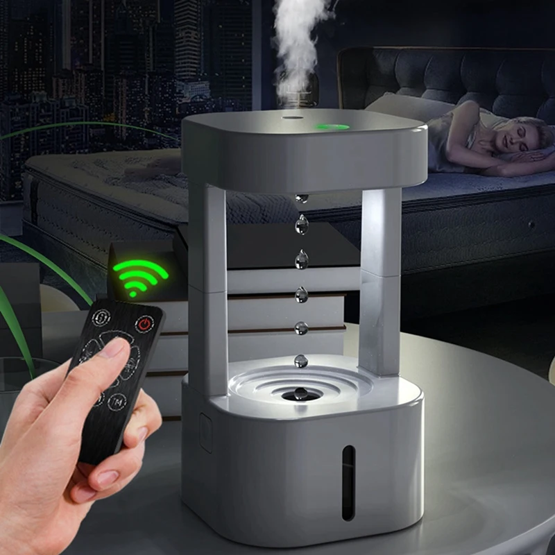 مرطب USB محمول قطرة ماء ، ناشر مضاد للجاذبية ، صانع ضباب عطري لغرفة النوم ، ضوء أبيض ، متين ، من من من من من الخارج